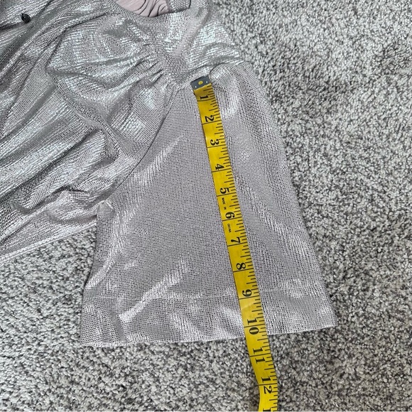 Sabina Musayev Shimmering Gold Metallic Mini Dress Small Short Sleeves Wedding - Picture 9 of 15